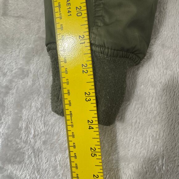 Topshop Women's Long Sleeve‎ Full Zip Bomber Jacket 2 Green Pockets Lined - Picture 12 of 13